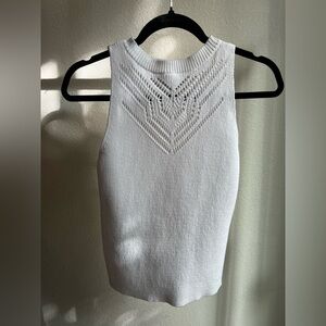 LOFT White Sleeveless Knit Top